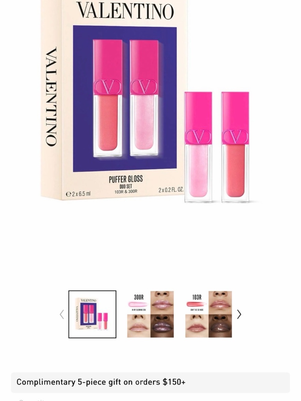Valentino Pink Lip Gloss Duo - Bright & Sheer Pinks